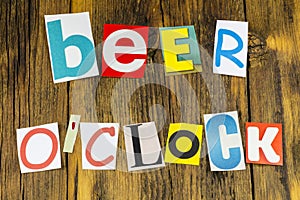 Beer oclock time local pub bar neighborhood party sign photo
