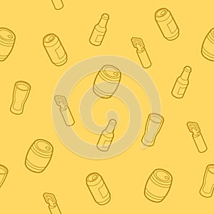 Beer outline isometric pattern