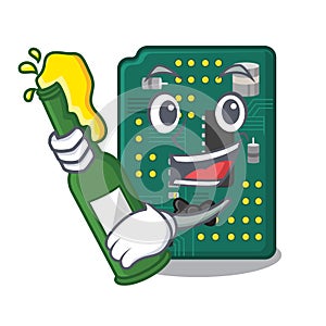 With beer PCB circuit board in the cartoon