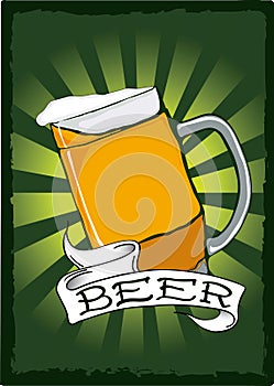 Beer pint poster. For St. Patricks Day