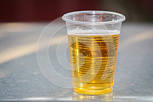Beer in plastic cup