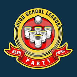 Beer pong party logo