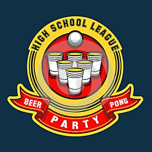 Beer pong party logo photo