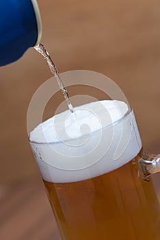 Beer pouring into glass.
