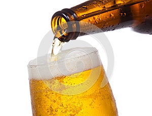 Beer pouring into glass