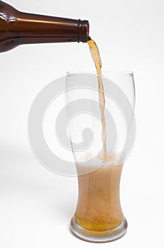 Beer pouring into glass