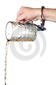 Beer pouring out