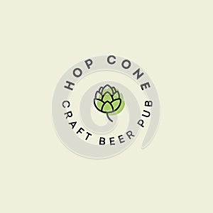 Beer Pub emblem. Hop cone logo. Craft Beer logotype.