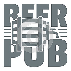 Beer pub logo, simple gray style