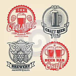 Beer and pub vintage label set