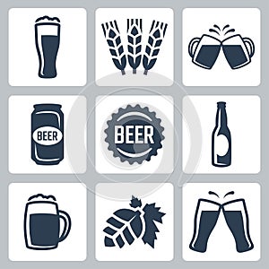 Beer related icons set