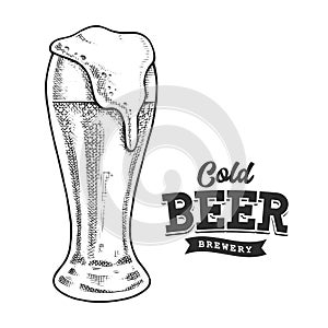 Beer Retro Emblem Black and White