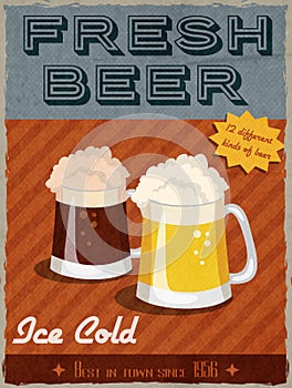 Beer retro poster