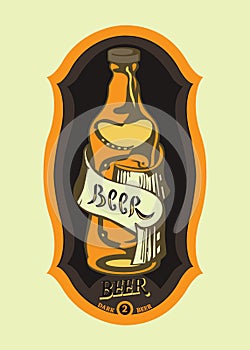 Beer's label with botle