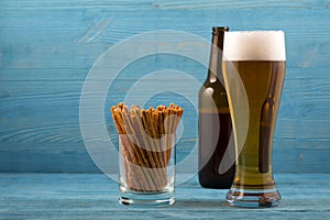 Beer and salty sticks