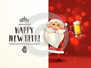 Beer Santa lettering poster.