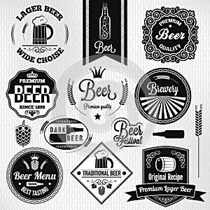 Beer set vintage lager labels