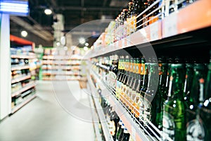 Beer shelf in store