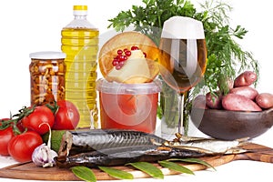 Beer and smoked Fish