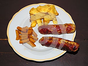 Beer snacks on a plate