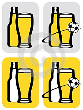 Beer and soccer icons