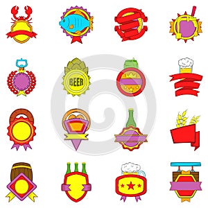 Beer star icons set, cartoon style