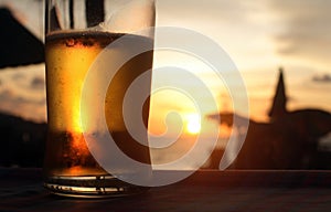 Beer in the sunset