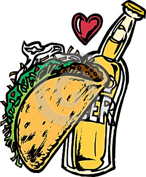 Beer and Taco