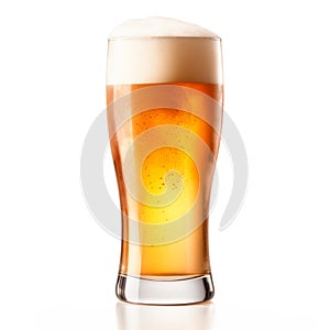 Beer in a tall glass on a white background. Mugs with drink like Ipa, Pale Ale, Pilsner, Porter or Stout