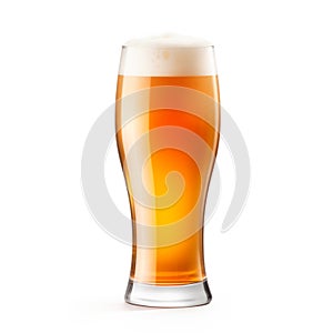 Beer in a tall glass on a white background. Mugs with drink like Ipa, Pale Ale, Pilsner, Porter or Stout