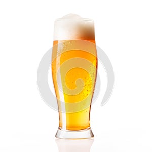 Beer in a tall glass on a white background. Mugs with drink like Ipa, Pale Ale, Pilsner, Porter or Stout