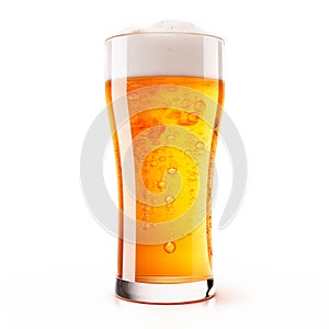 Beer in a tall glass on a white background. Mugs with drink like Ipa, Pale Ale, Pilsner, Porter or Stout
