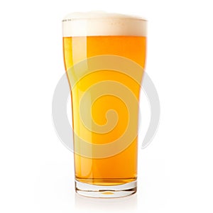 Beer in a tall glass on a white background. Mugs with drink like Ipa, Pale Ale, Pilsner, Porter or Stout