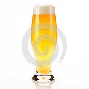 Beer in a tall glass on a white background. Mugs with drink like Ipa, Pale Ale, Pilsner, Porter or Stout