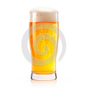 Beer in a tall glass on a white background. Mugs with drink like Ipa, Pale Ale, Pilsner, Porter or Stout