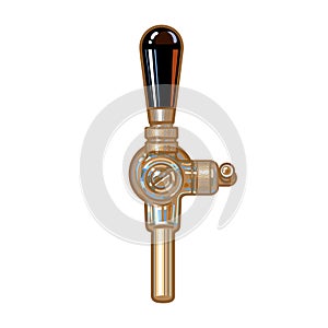 Beer tap front view. Hand drawn vector illustration isolated on white background