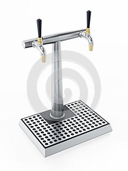 Beer tap isolated on white background. 3D illustration