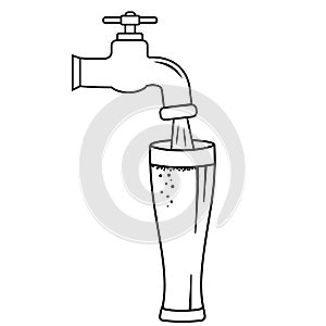 Beer tap line icon, oktoberfest and alcohol, beer tap vector icon, beer bottling vector graphics