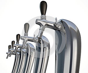 Beer Tap Row Isolated