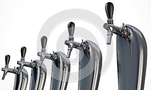 Beer Tap Row Isolated