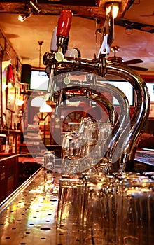 Beer-taps in a bar