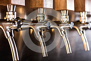 Beer taps in a pub