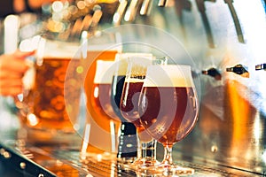 Beer taps in a pub