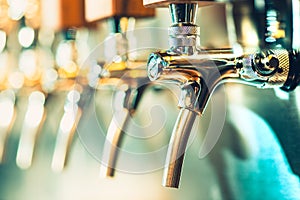 Beer taps in a pub