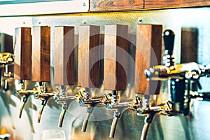 Beer taps in a pub