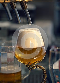 Beer taps in pub