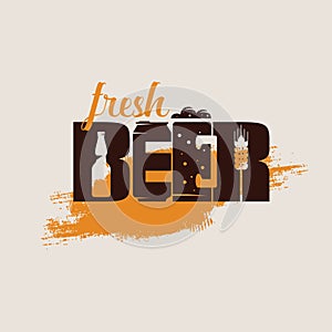 Beer textual logo, lettering, or emblem template