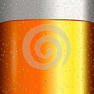 Beer with transparent bubble on mug. Yellow liquid 3d realistic vector illustration. Cold beer texture with condensate.