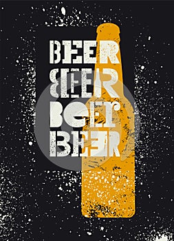 Beer typographical vintage style grunge poster design. Retro vector illustration.