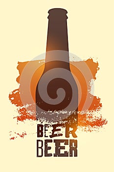 Beer typographical vintage style grunge poster. Retro vector illustration.